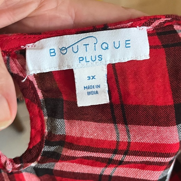 Plus Classic Plaid Shirt Size 3X, perfect Christmas picture shirt! - Picture 2 of 7